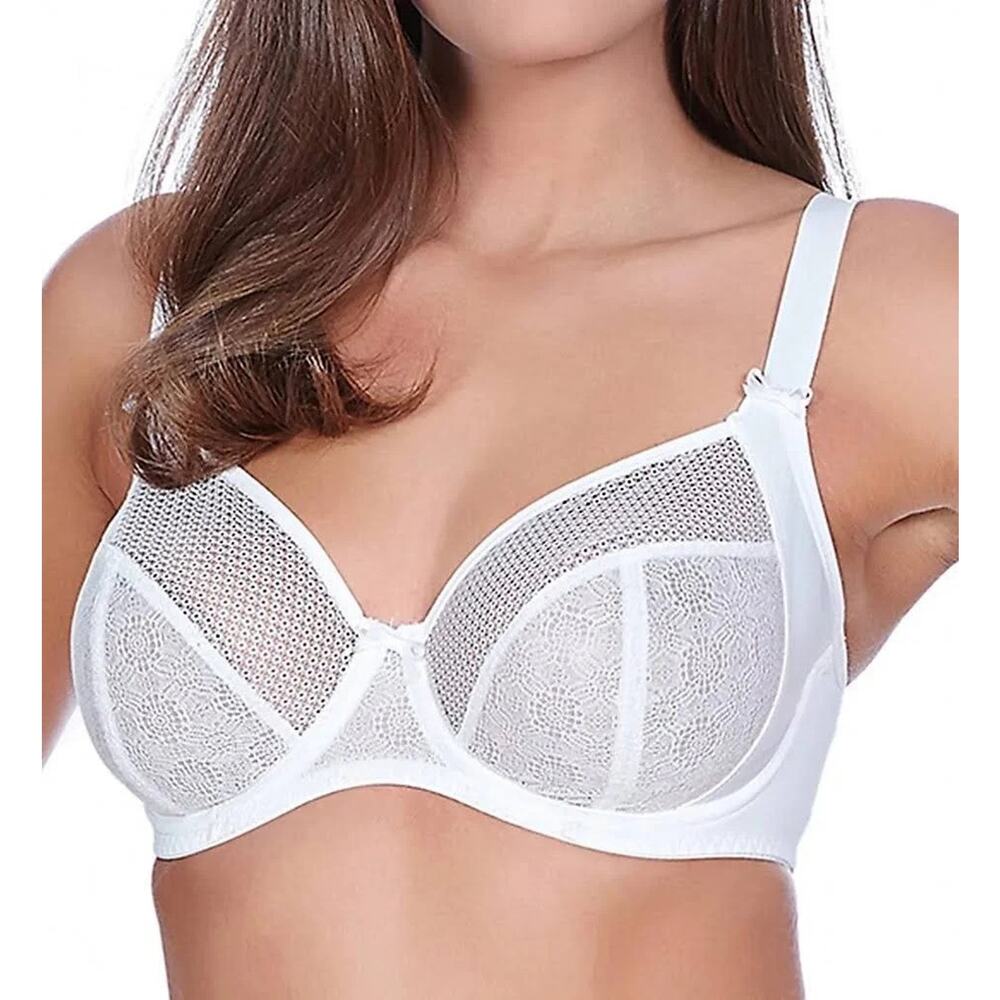 NWOT $65 Freya Hero Side-Support Balcony Bra AA1842-Lingerie White Sexy 36M